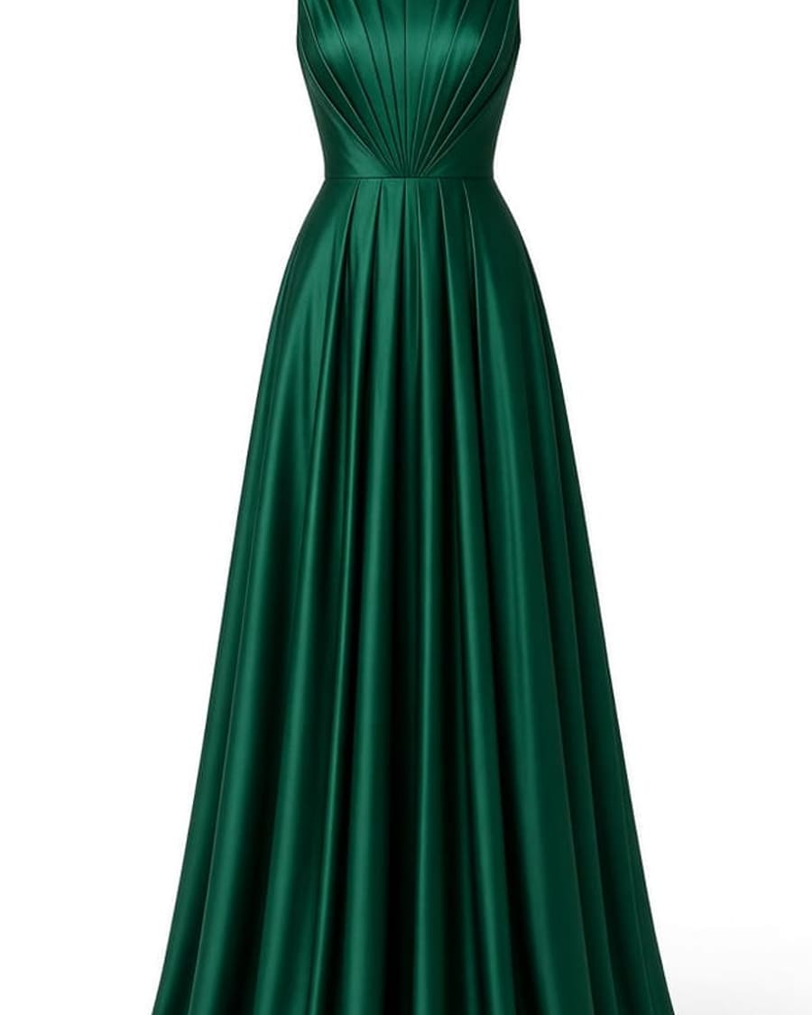 Pleated Satin Evening Dress view 2