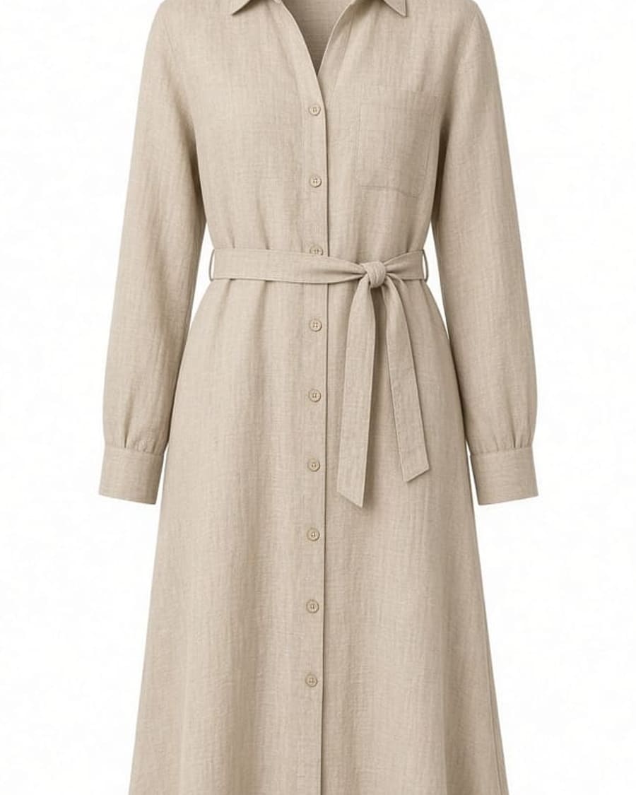 Linen Shirt Dress view 2