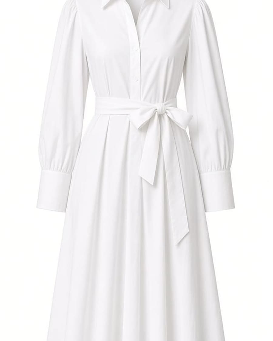 Belted Shirt Midi Dress view 2