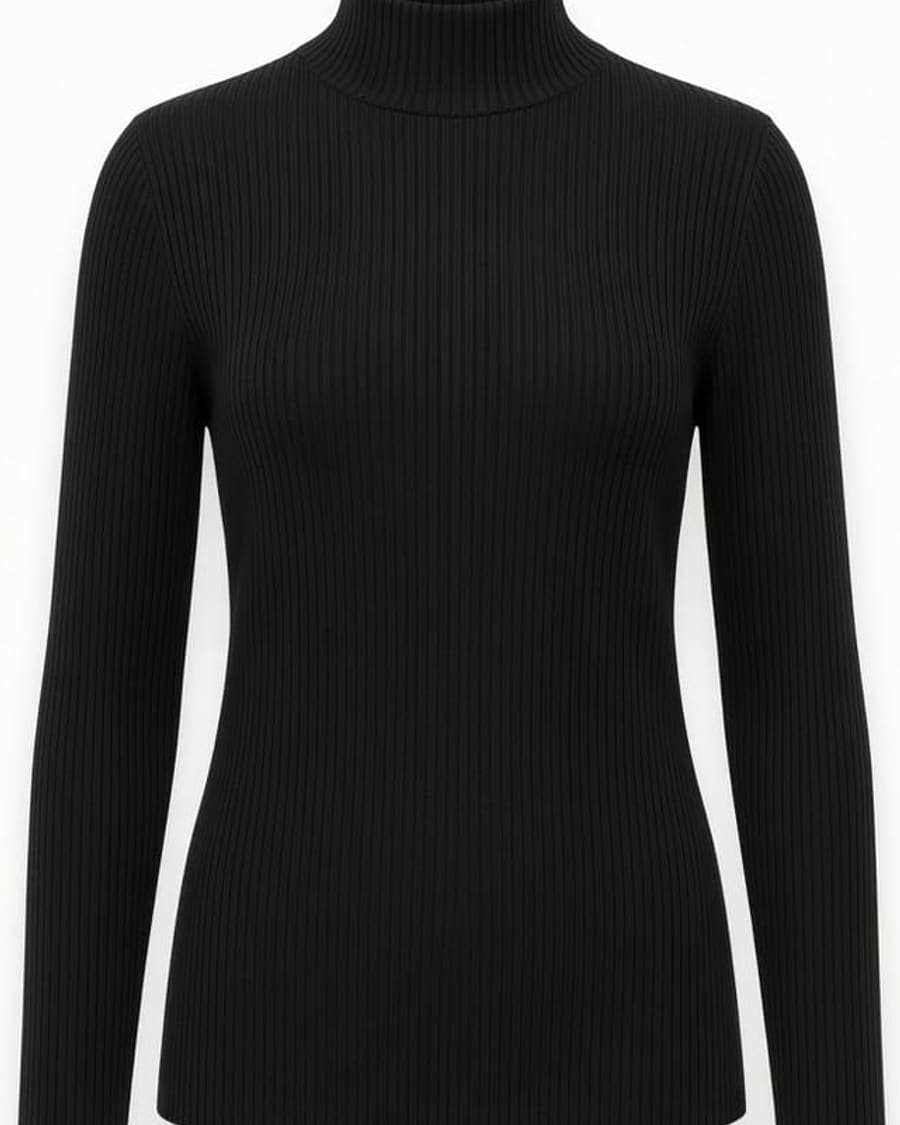 Ribbed Mock Neck Top view 2