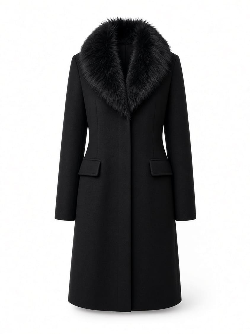 Faux Fur Collar Coat