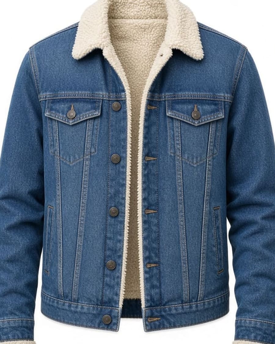 Sherpa Lined Denim Jacket view 2