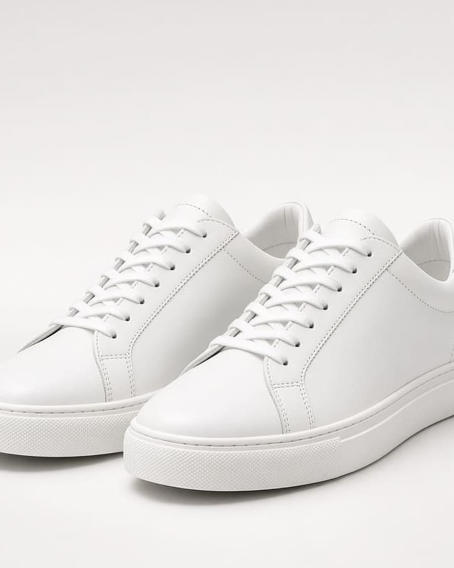White Leather Sneakers view 2