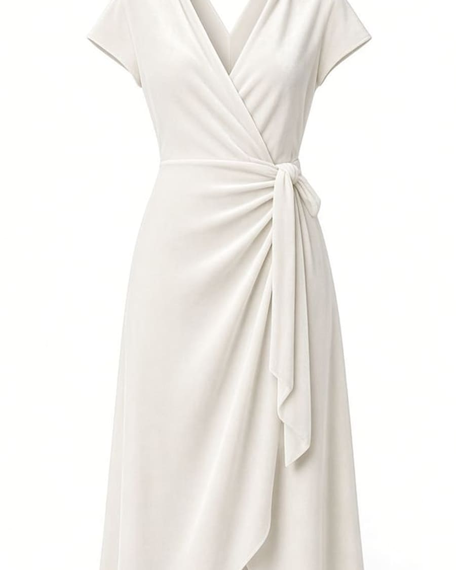 Velvet Wrap Midi Dress view 2