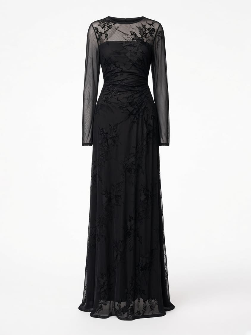 Mesh Overlay Gown