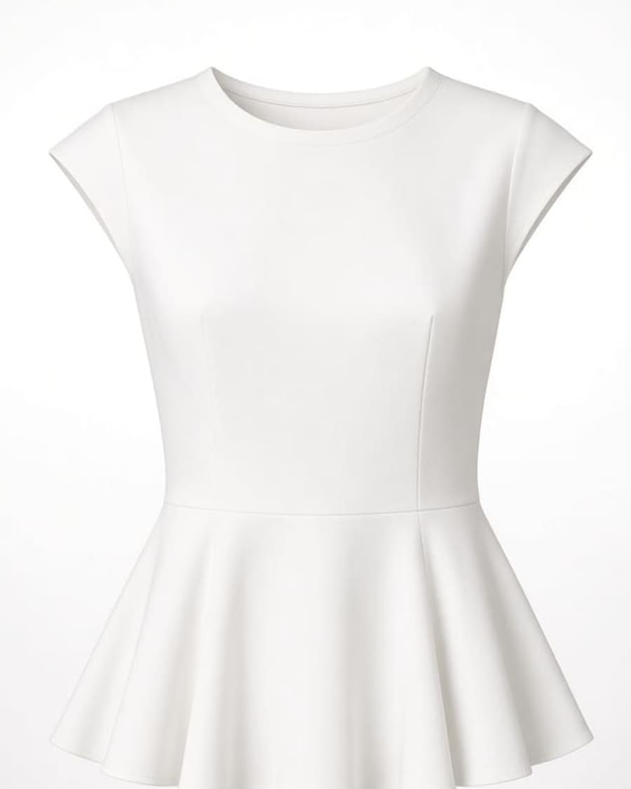 Cap Sleeve Peplum Top view 2