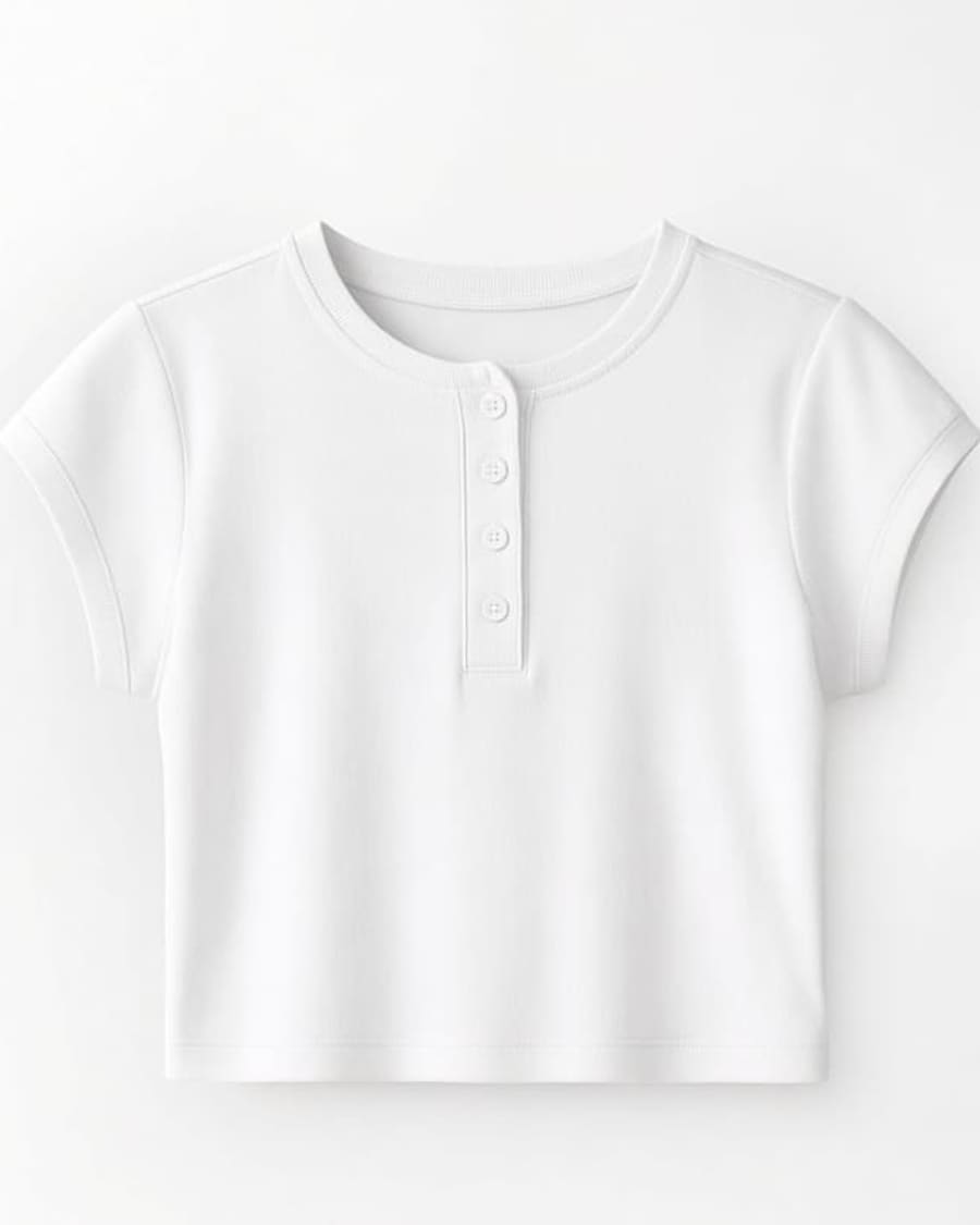 Cropped Henley Top view 2