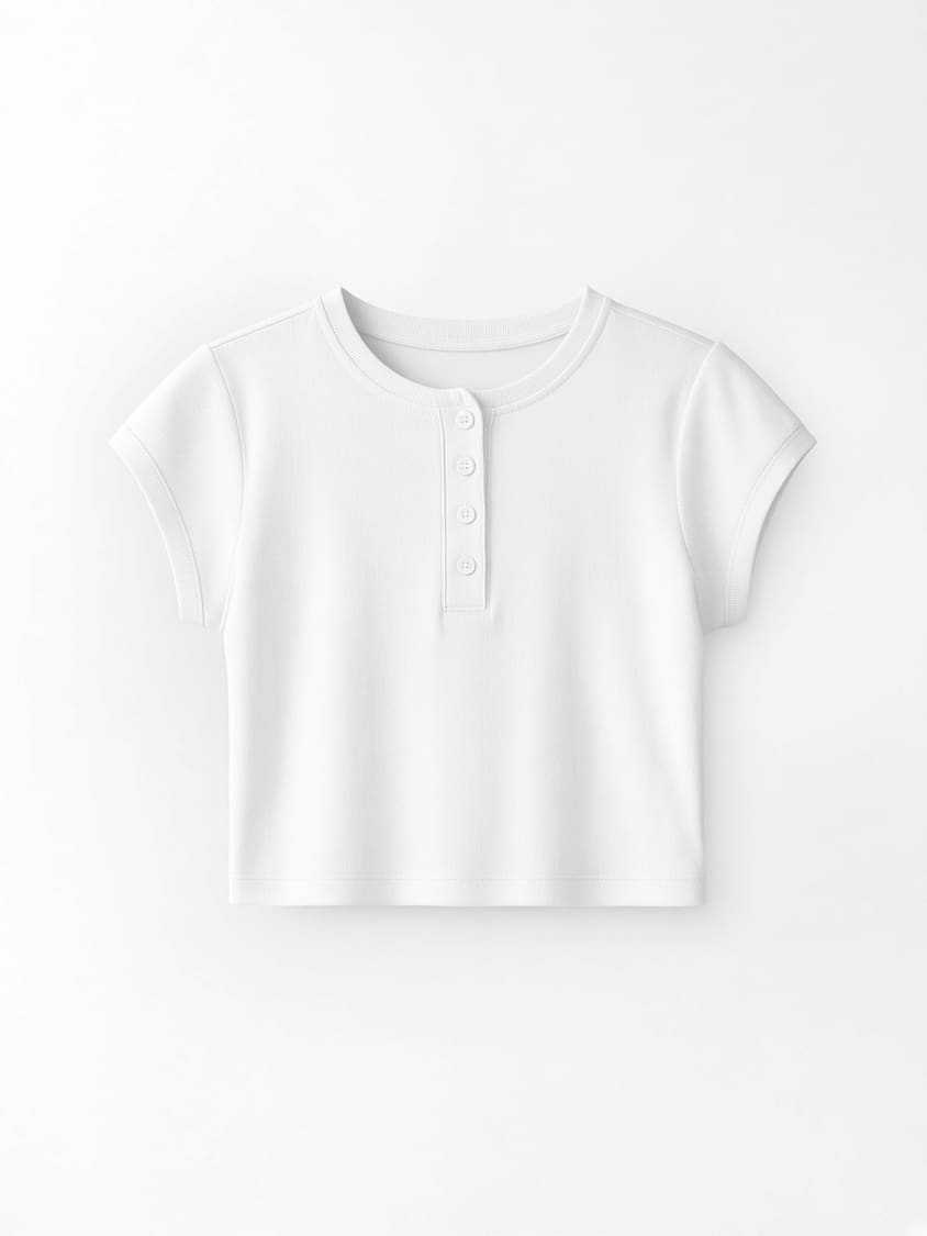 Cropped Henley Top