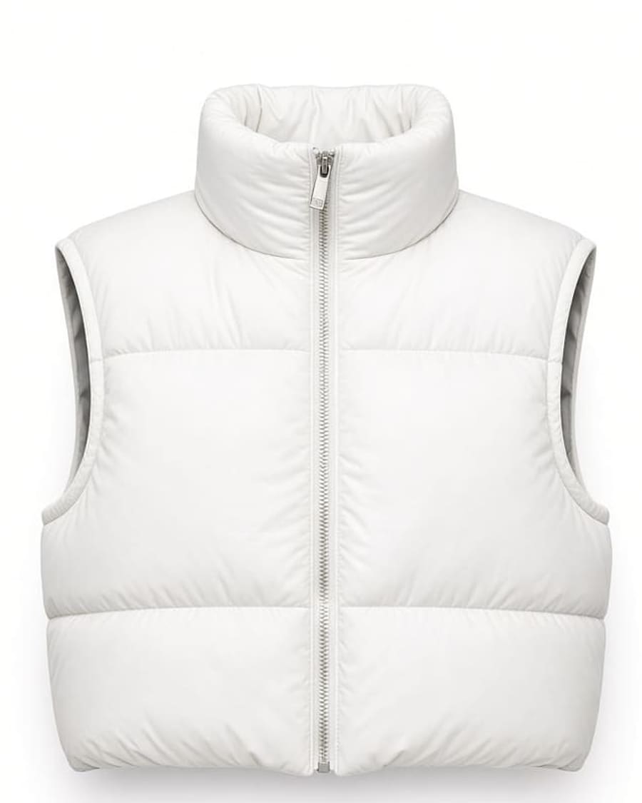 Cropped Puffer Vest view 2